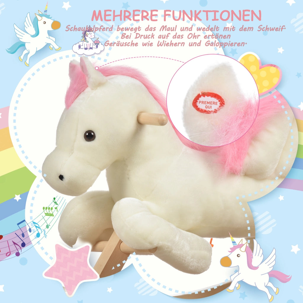 Cavallo a dondolo con effetti sonori ¨C Xylo ¨C peluche con maniglie per bambini 1,5-3 anni