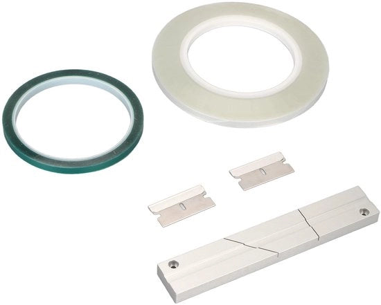 Kit di scomposizione per nastro a 1/4 pollice - Blocco scomposizione universale per nastro a rullo - Inclusa lama per media - Faccia in lega di alluminio - Adatto per nastro a rullo - Include nastro e scomposizione per nastro