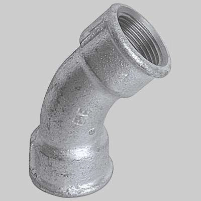 CURVA A 45  ° FEMMINA/FEMMINA ZINCATA  1     MADE IN ITALY