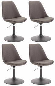Set di 4 sedie da pranzo in tessuto Maverick grigio scuro,nero