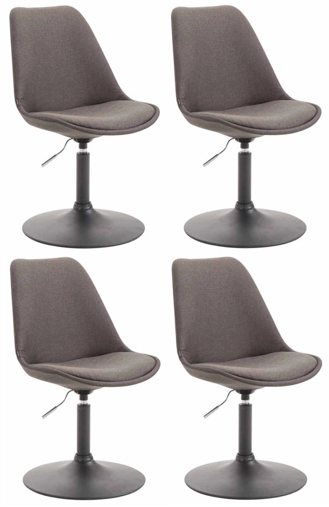 Set di 4 sedie da pranzo in tessuto Maverick grigio scuro,nero