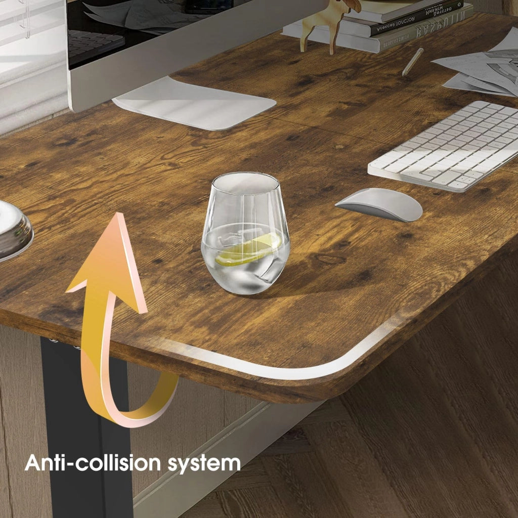 Scrivania da utilizzare seduti o in piedi, 160 x 70 cm, con supporto per monitor, regolabile in altezza, elettrica, con 140 altezze memorizzabili, da lavoro.