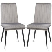 EasyComfort Set 2 Sedie da Cucina Imbottite e Salvaspazio con Gambe in Acciaio, 43x58x90 cm, Grigio e Nero