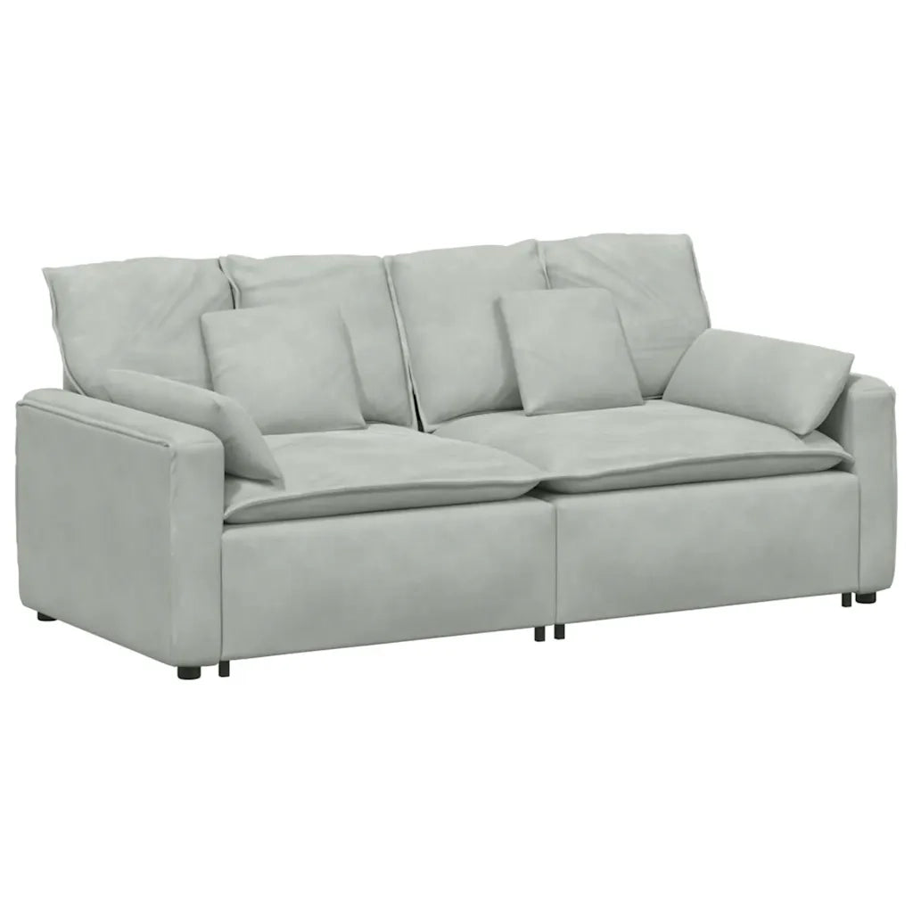 Divano Modulare con Cuscini Grigio Chiaro CFW1043759