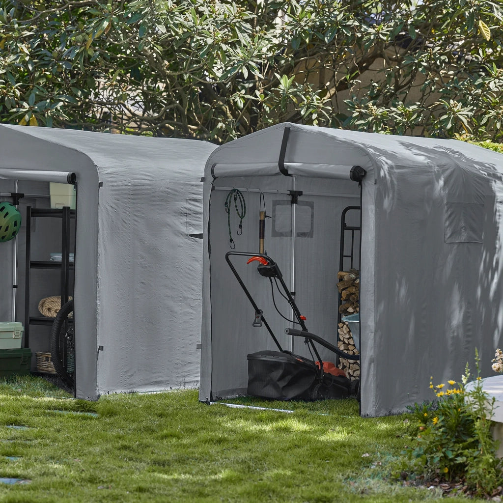 Sobuy Garage Auto per Esterno Tenda per Bicicletta Box Moto Impermeabile Tendone per Auto Moto e Attrezzi Capanno da Giardino e Ripostiglio da Esterno Grigio 120x176x163 cm KLS11-DG