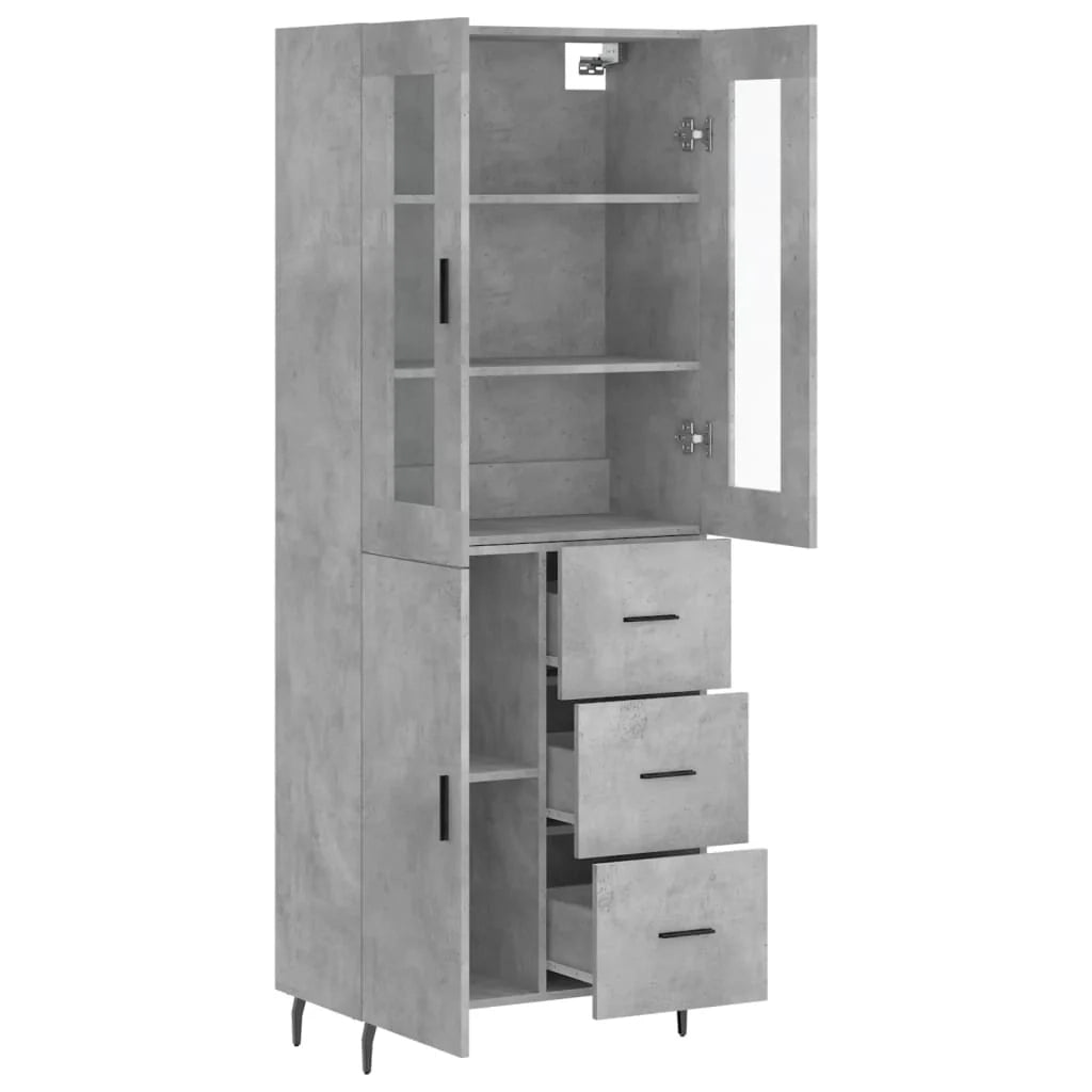 Buffet credenza cassettiera armadio mobile contenitore organizer cucina soggiorno salotto alto 69,5 x 34 x 180 cm legno ingegnerizzato grigio 02_0034642