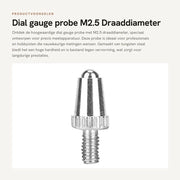 Orologio di precisione a alta precisione - M2.5 viti a dente di sega - Acciaio con wolframio - Contatti di piatto di indicazione sostituibili - Adatto per apparecchiature di misurazione - Lame di taglio piane