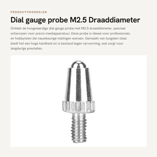 Orologio di precisione a alta precisione - M2.5 viti a dente di sega - Acciaio con wolframio - Contatti di piatto di indicazione sostituibili - Adatto per apparecchiature di misurazione - Lame di taglio piane
