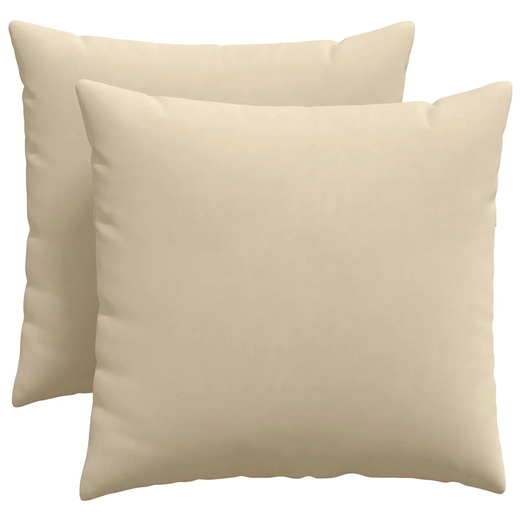 Cuscini da Divano 2 pz | Cuscini per sedie Crema 50 x 50 cm Tessuto