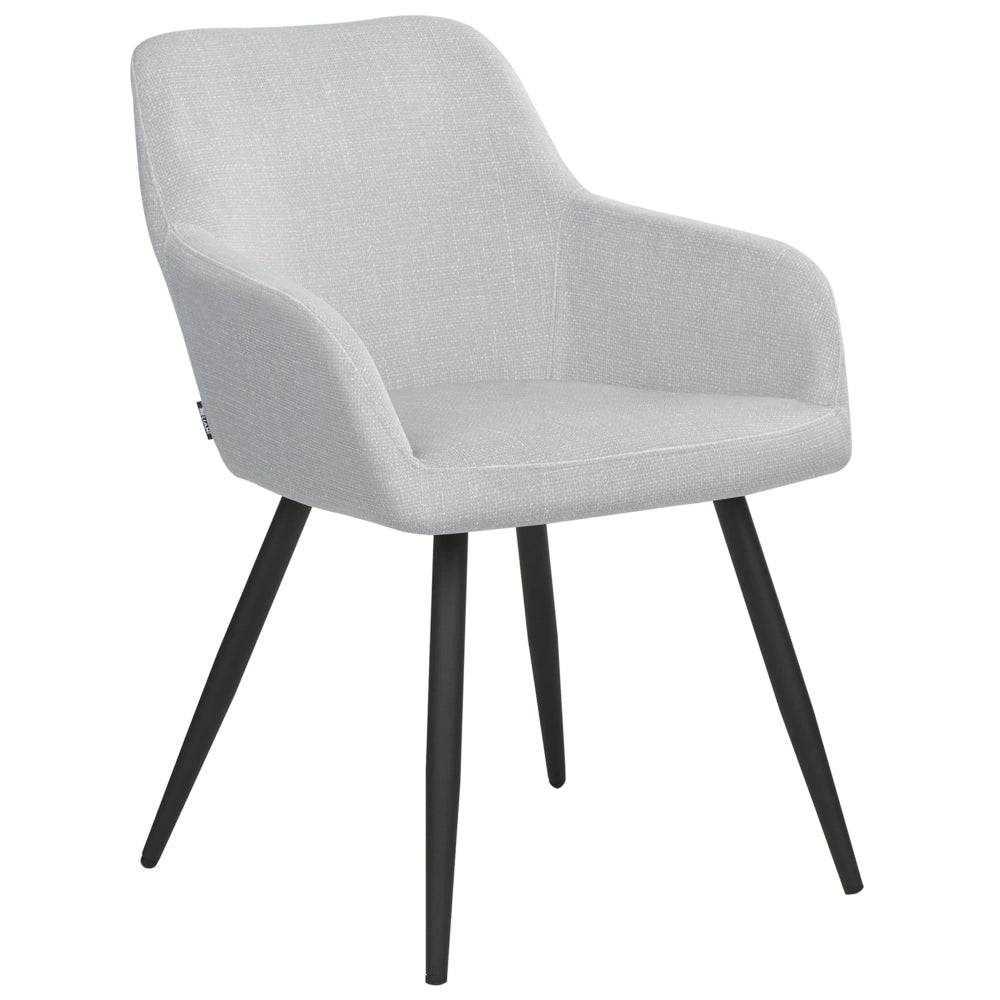 Set di 2 sedie imbottite in velluto grigio chiaro con gambe in metallo soggiorno cucina