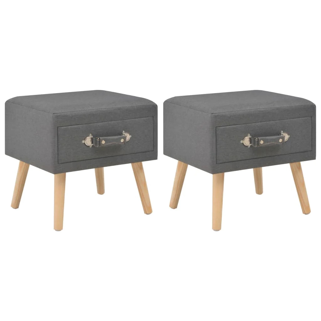 Comodino comodino cassettiera armadio mobili camera da letto 2 pz tessuto grigio scuro 40x35x40 cm 1402114