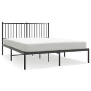 Letto matrimoniale | Letto per adulti | Giroletto con Testiera in Metallo Nero 135x190 cm