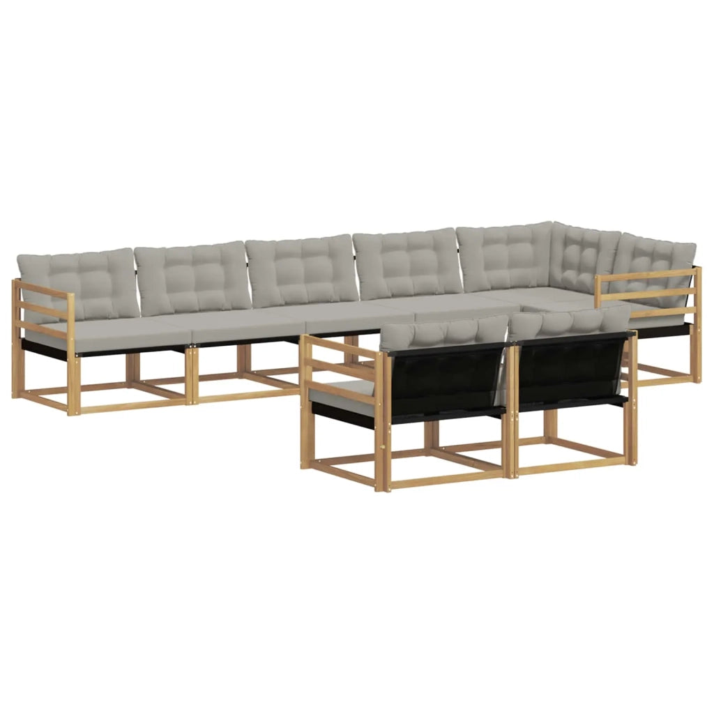 Set di divani da esterno 8 pcs Bianco e Grigio Chiaro 3388793