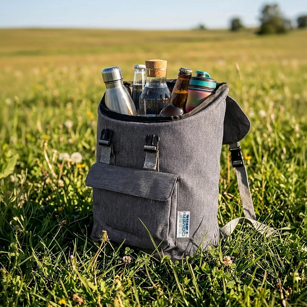 Zaino Frigo Termico Coveri 20 Litri con Rivestimento Isolante Interno Zaino Termico 41x30x16 cm Porta Pranzo e Bevande per Spiaggia Picnic Campeggio Grigio