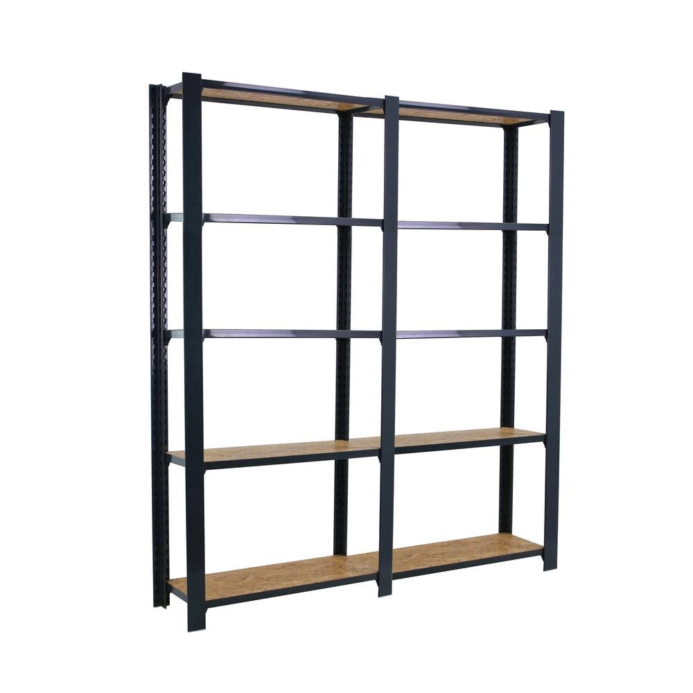 Scaffale in metallo Simon Rack senza viti colore antracite/osb 5 ripiani 2100x1600x300 mm Made in Spain