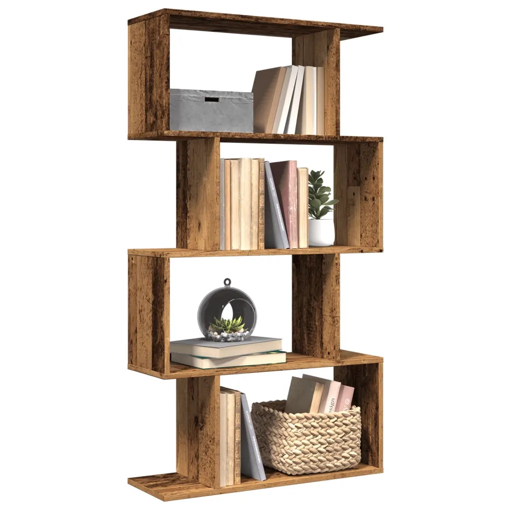 Libreria 4 Ripiani Legno Vecchio 70x24x129 cm in Truciolato 858109