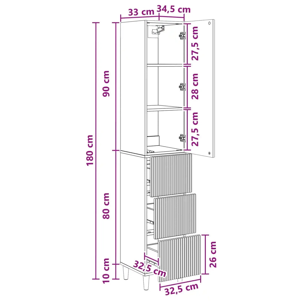 Set di armadi 2 pcs 33 x 34,5 x 90 cm Legno ingegnerizzato 3416573