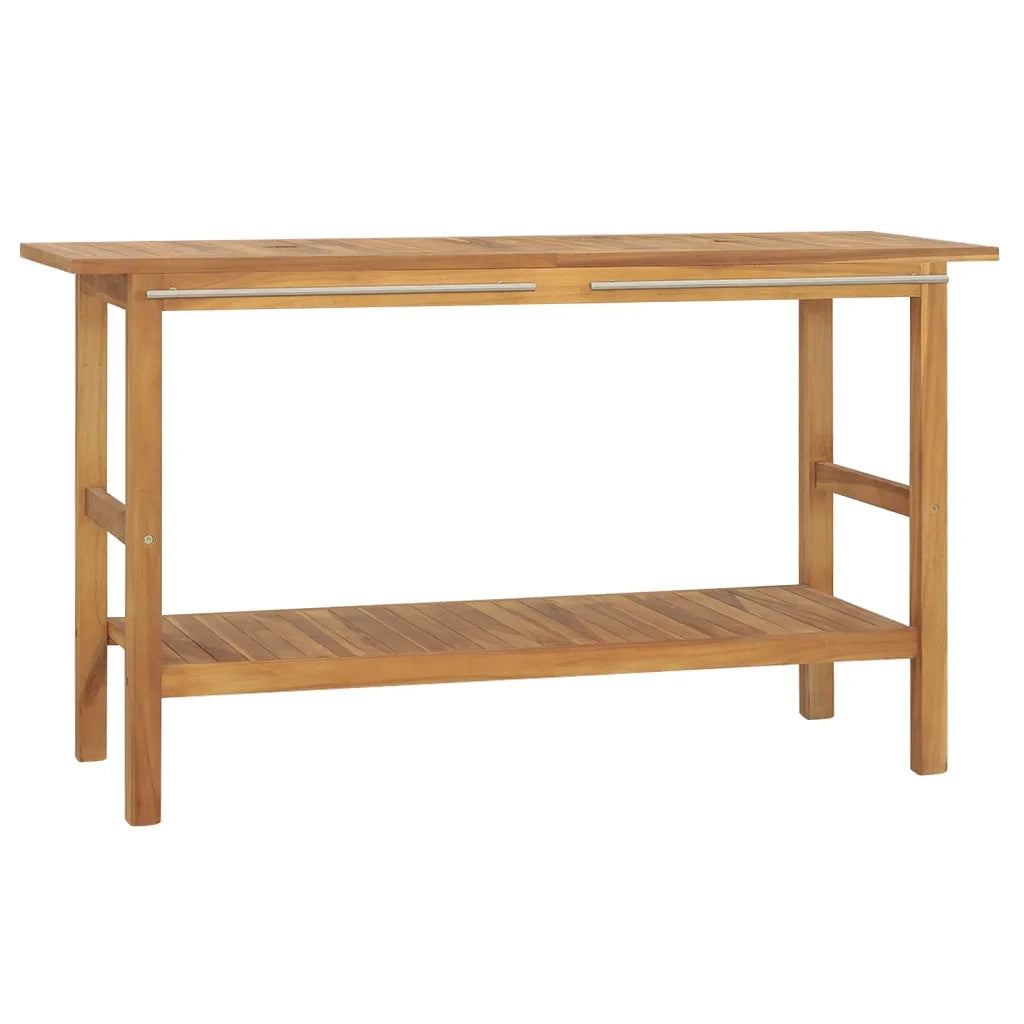 Mobile Vanità Bagno e Lavandini Marmo Crema Legno Massello Teak 3096582