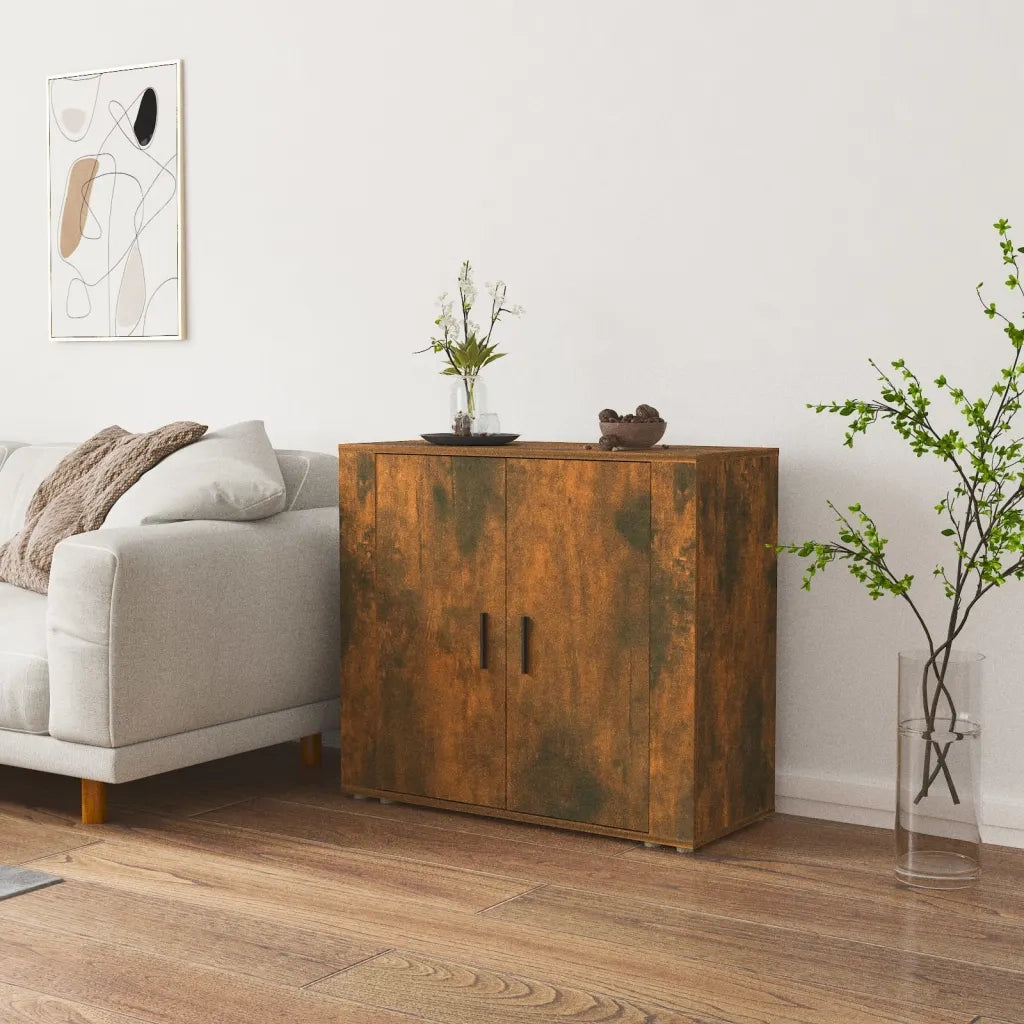 Credenza | Madia | Buffet da pranzo | Armadio da pranzo Rovere Fumo 80x33x70 cm in Legno Multistrato