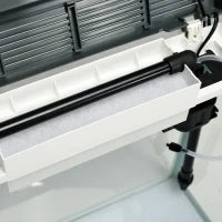 Acquario 28L a Illuminazione LED con Fori di Ventilazione e Pompa, in Vetro e ABS, 38x26x38cm