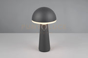 FUNGO LAMPADA DA TAVOLO RICARICABILE ANTRACITE REGOLAZIONE INTESITA' E TEMPERATURA DI COLORE 3.000K - 4.000K - 6.500K IP54 H.31CM LED 2W 200lm, 3000+4000+6500K