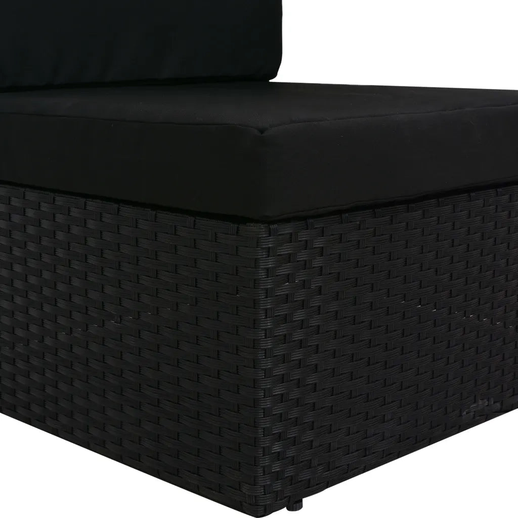 Divano ad Angolo Modulare Bracciolo Sinistro in Polyrattan Nero 49499