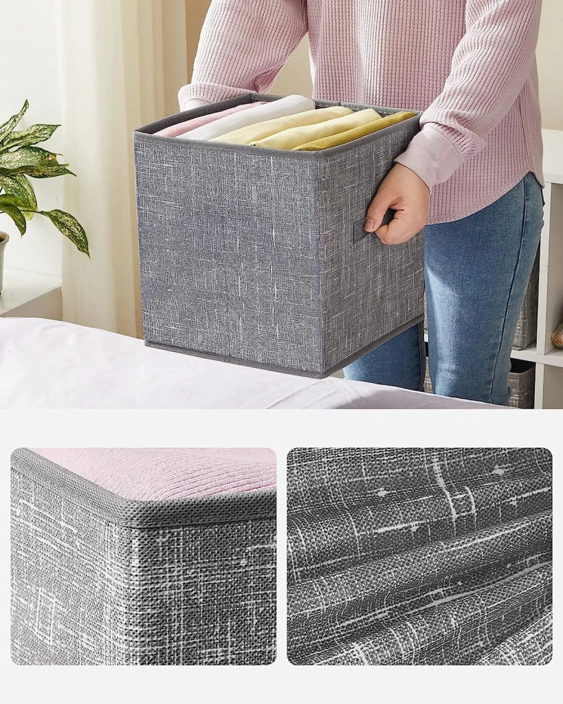 Valora ORGANIZER X6 Set di contenitori in tessuto grigio salvaspazio x6