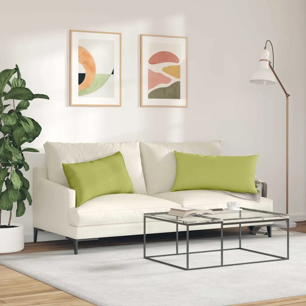Cuscini da Divano 2 pcs Verde chiaro 80 x 40 cm Tessuto