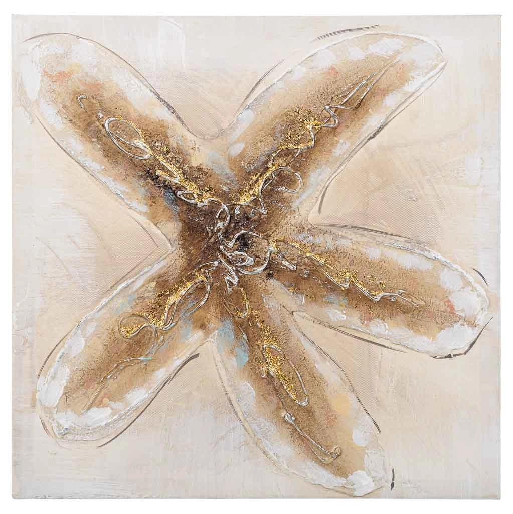 Quadro dipinto a mano con rilievo marrone 40x40x2,5h