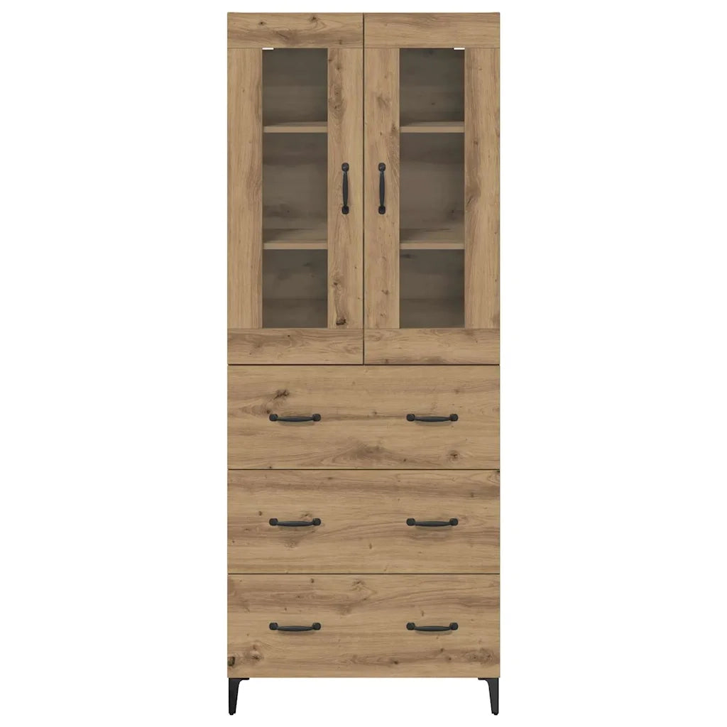 Credenza | Madia | Buffet da pranzo | Armadio da pranzo con cassetto Rovere artigianale 69,5 x 34 x 180 cm