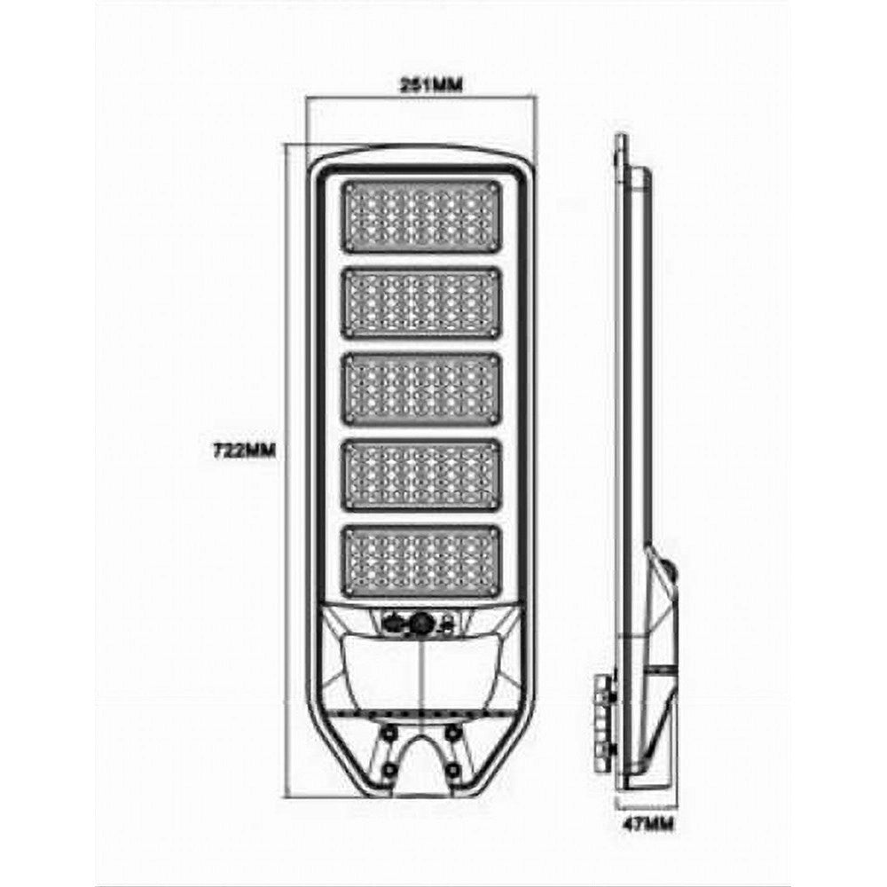 Trade Shop - Lampione Solare Led 270w Sensore Movimento Pir Telecomando Ip65 Esterno J02-270w-f -