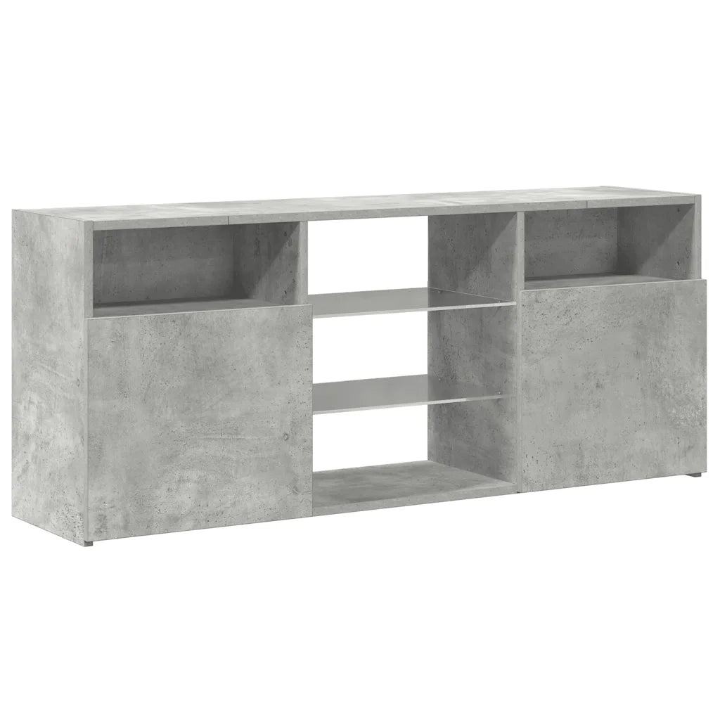 Mobile Porta TV con Luci LED-Credenza TV Grigio Cemento 120x30x50 cm