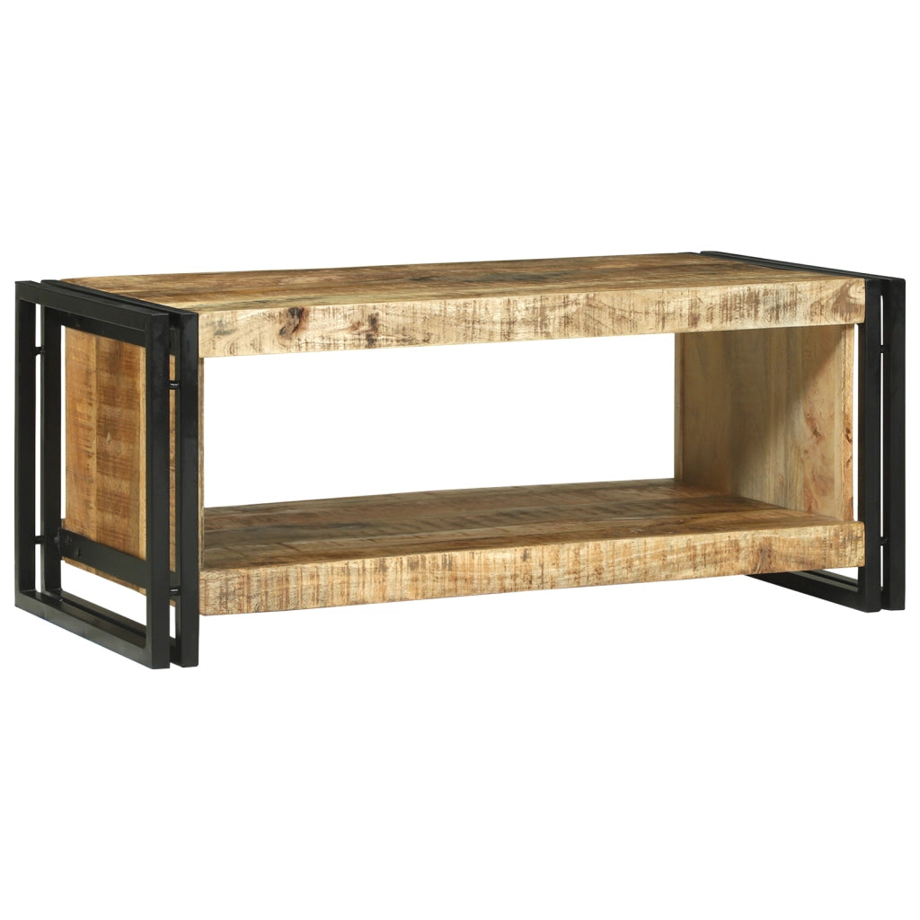 Tavolino da CaffÃ¨ 90x50x38 cm Legno Massello Grezzo di Mango