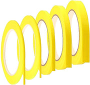 Nastro adesivo per mascheratura a secco - 5 rotoli - Nastro fineline - 3/5/10/12 mm x 50 m - Giallo oro