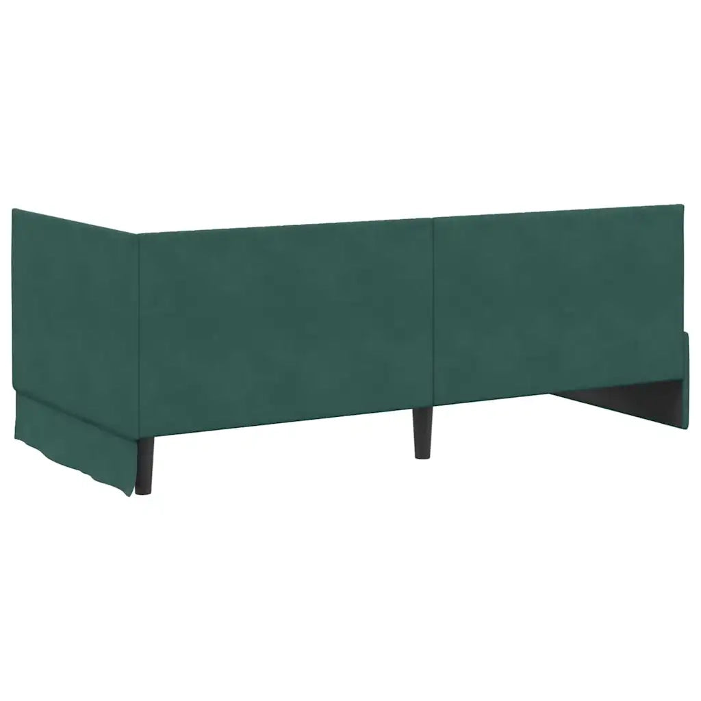 Cornice del letto ad angolo Verde Scuro 90 cm x 190 cm Velluto 42016258