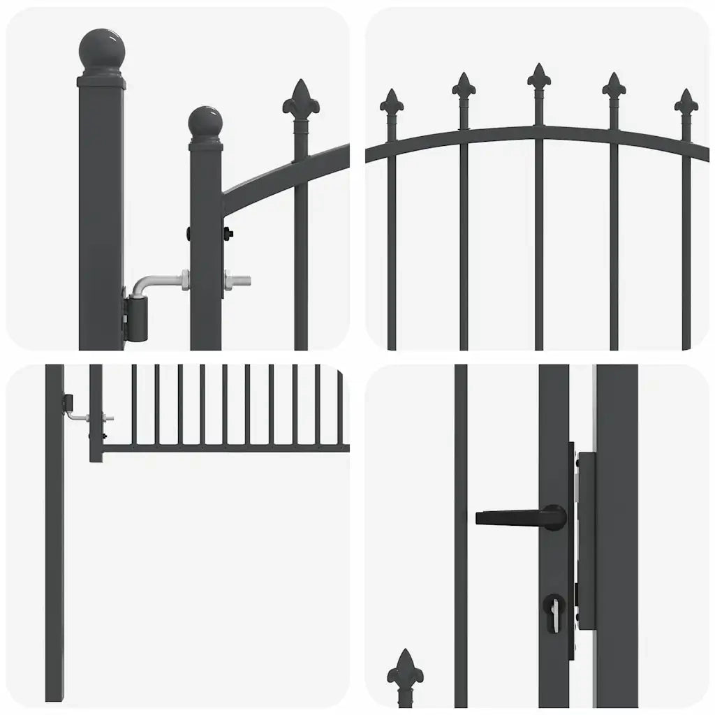 Cancello della recinzione con punte EMMEN 125 x 100 cm CFW9804374