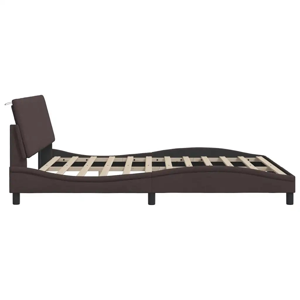 Giroletto senza Materasso Hanko Marrone Scuro 180x200 cm Tessuto 3310478