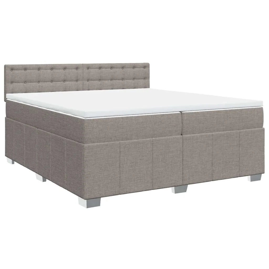 Giroletto a Molle con Materasso Tortora 200x200 cm in Tessuto 3287193