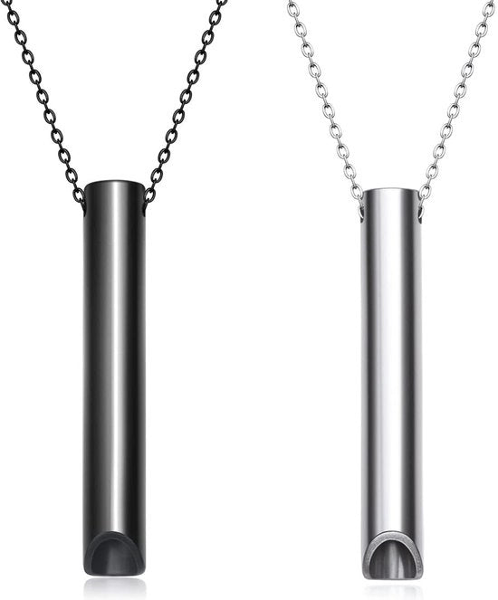 Catena respiratoria da meditazione - 2 pezzi - Acciaio inossidabile - Larghezza 60 cm - Meditazione con campanelli