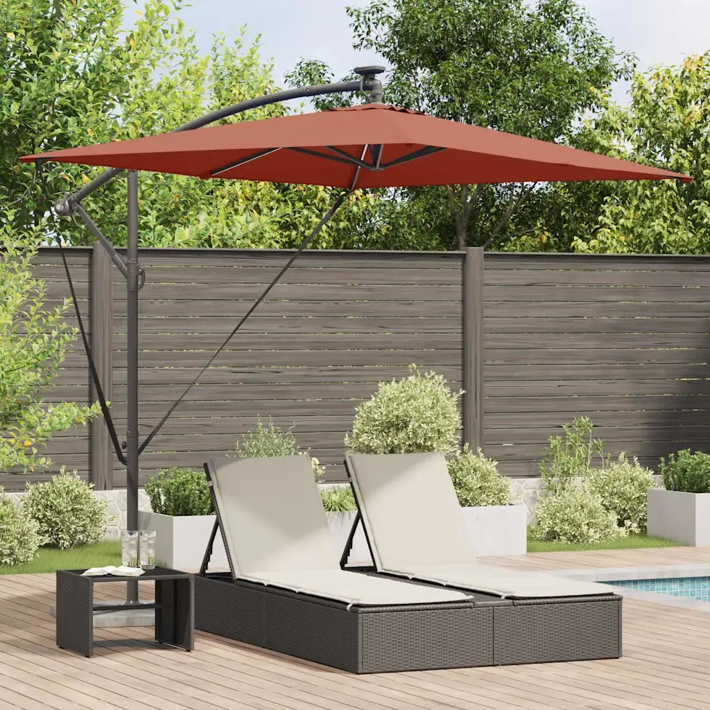 Ombrelloneda-Ombrello da giardino balcone Terracotta 294 x 200 x 270 cm Poliestere e Alluminio