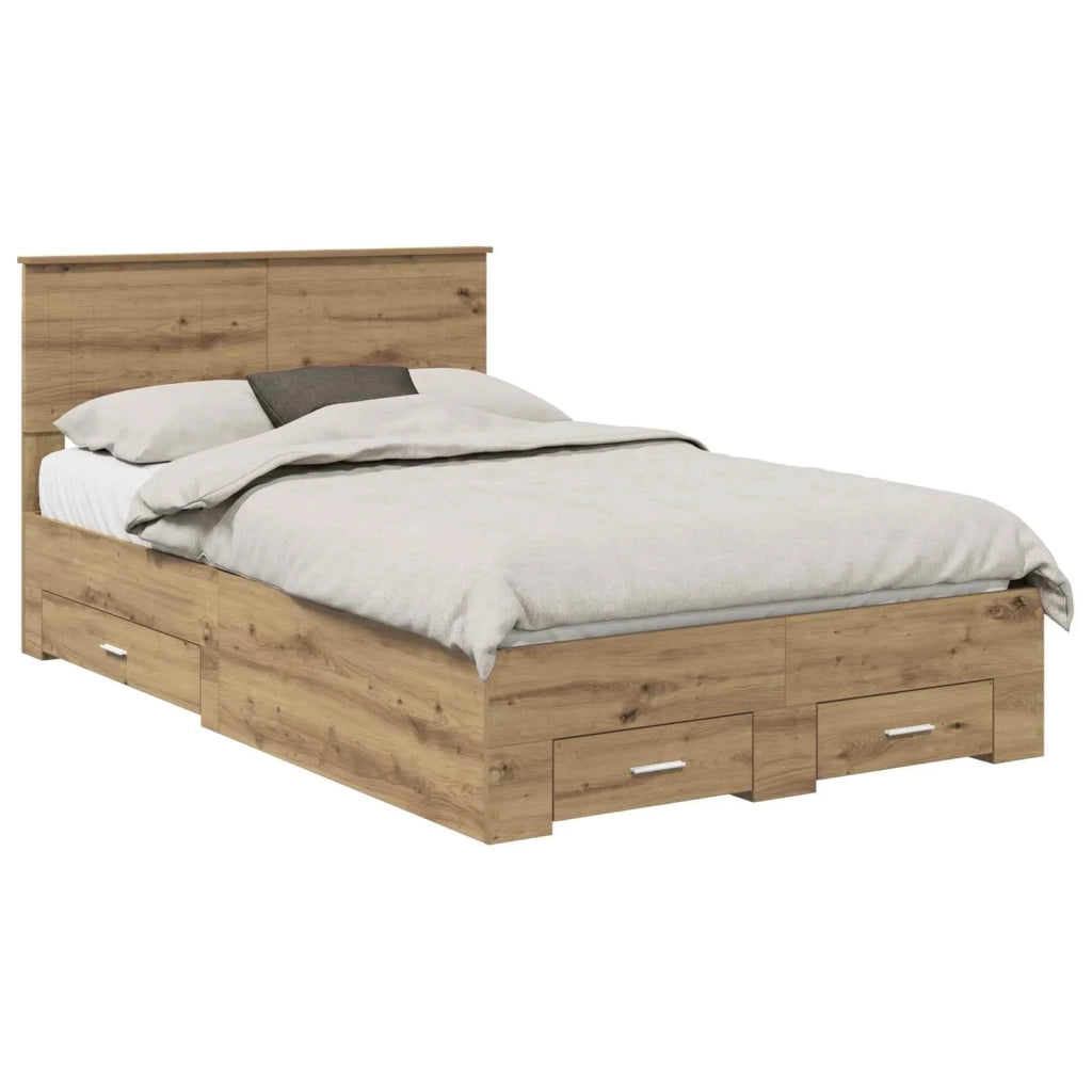 Struttura del letto Rovere artigianale 120 x 190 cm
