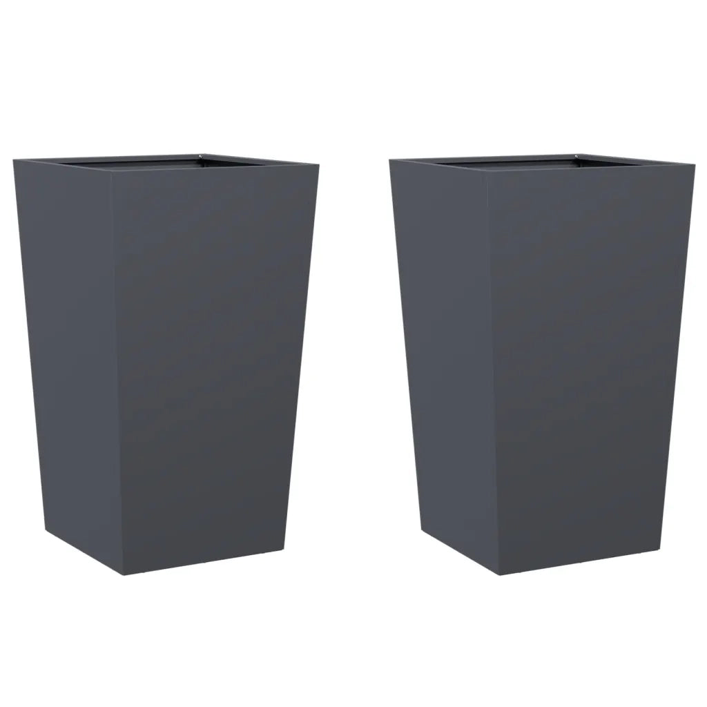 Fioriere da Giardino 2 pz Antracite 45x45x75 cm in Acciaio 851099
