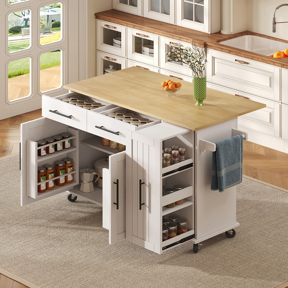 Carrello cucina - Xylo - 3 livelli 2 cassetti bianco