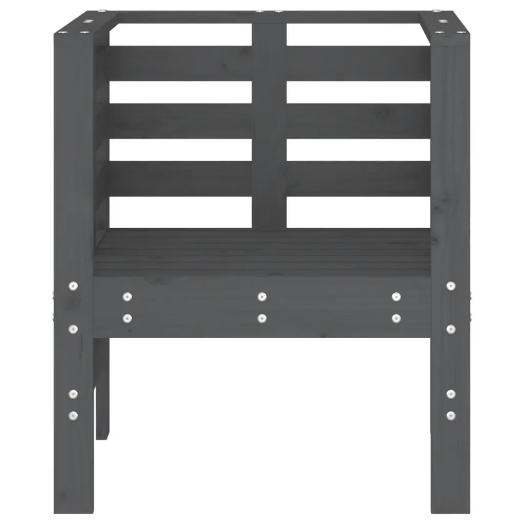 Sedie da Giardino 2pz Grigie 61,5x53x71cm Legno Massello Pino