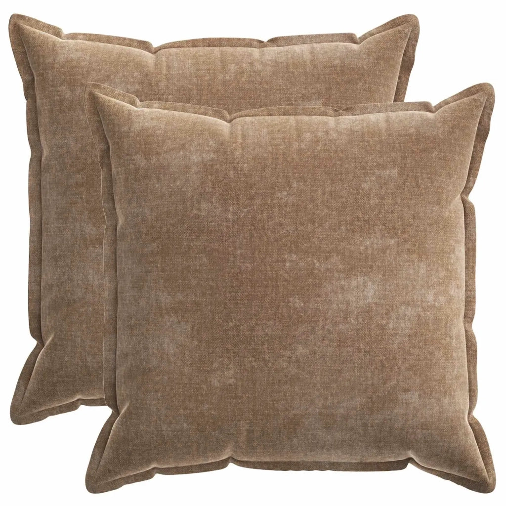 Federa 2 pcs HOUTEN Marrone 70 x 70 cm Tessuto Chenille 921381