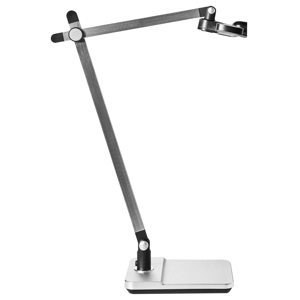 Lampada da scrivania professionale per ufficio argento illuminazione da tavolo per lettura e computer braccio regolabile dimmer continuo