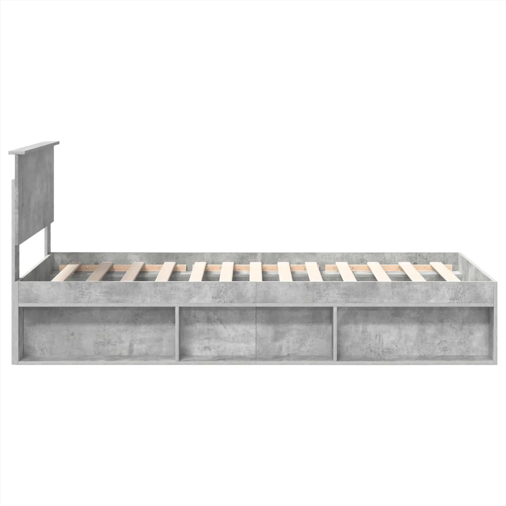 Struttura del letto con testiera Grigio Concretè 75 x 190 cm 3407943