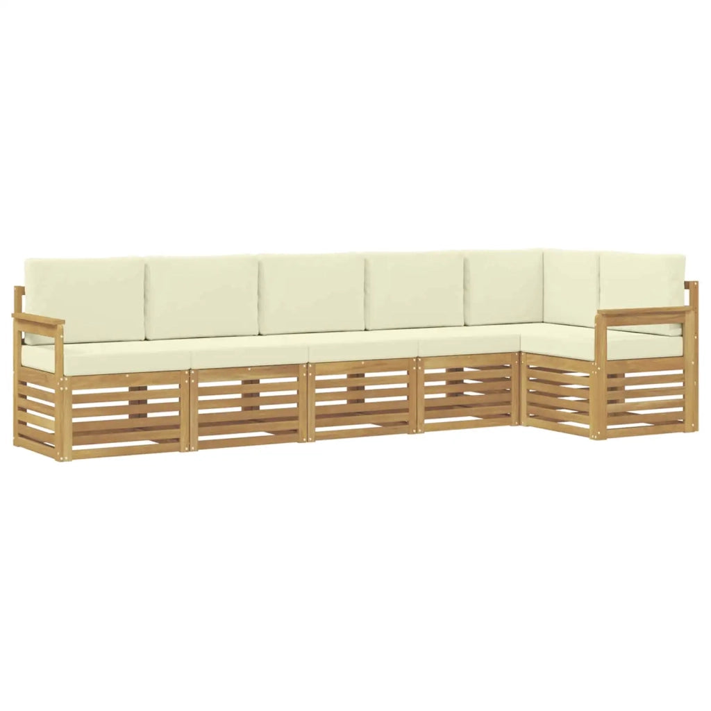 Set di divani da esterno 6 pcs Bianco e Crema