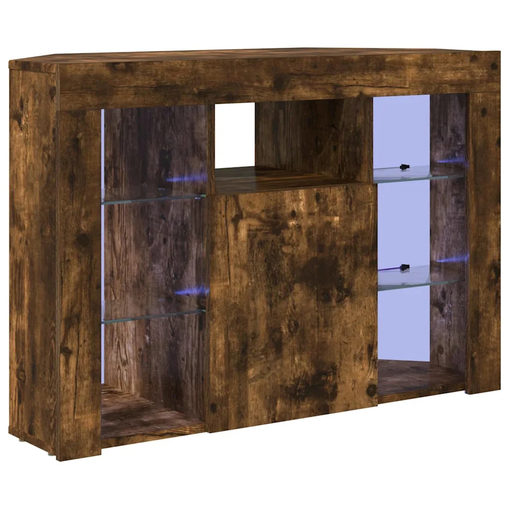 Mobile TV LED-Credenza per TV con LED-Console TV Angolare Rovere fum¨¦ 105 x 40 x 68 cm