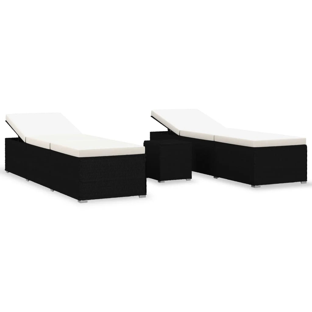 Set di 3 sedie da giardino con tavolino da tè in resina di vimini nera 02_0011922